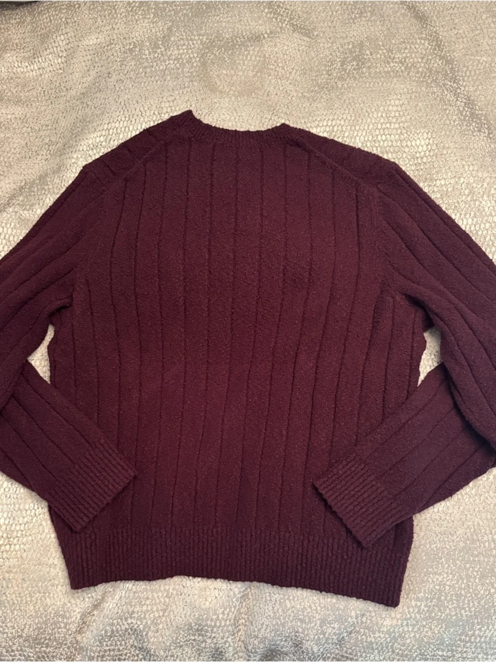 Banana Republic Men's Bouclé Ribbed Crew-Neck Sweater in Ruby Plum Purple